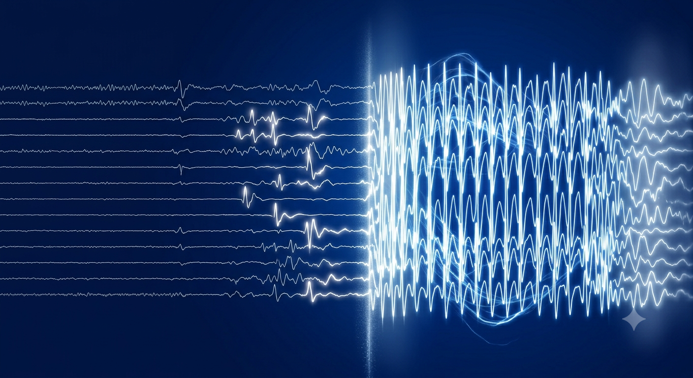 Ictal EEG recording showing seizure activity