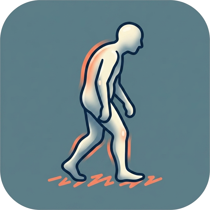 Shuffling gait icon